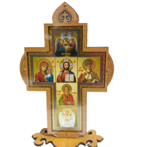 Cruce din lemn cu icoane