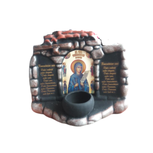 Candela ceramica cu Icoana Sfintei Paraschieva