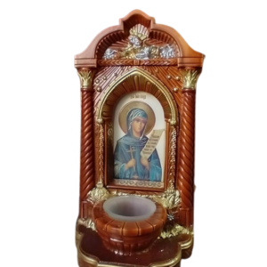 Candela ceramica cu Icoana Sfintei Paraschieva