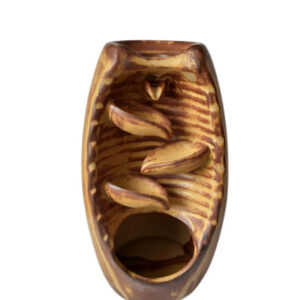 Candela ceramica maronie in forma de vaza