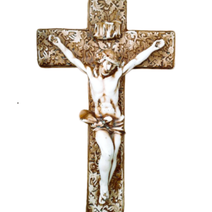 Cruce florala din ipsos Iisus rastignit pe cruce
