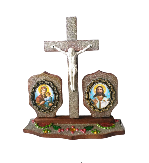 Cruce argintie cu iconite