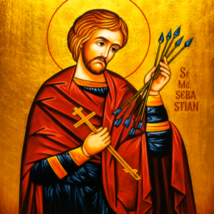 Icoana Sfântului Mucenic Sebastian 20x24 cm