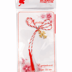 Mărțișor cu cruce din metal auriu