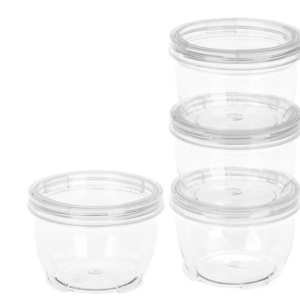 Set 4 Cutii Transparente cu Capac 235 ml